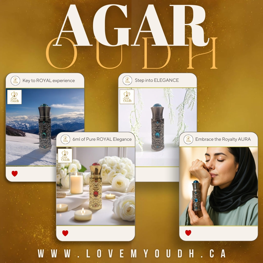 Agar Oud - Premium Perfume Oil Quality with Royal 6ml Metal Bottle