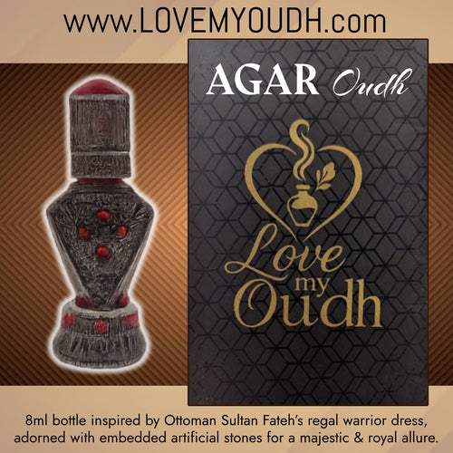 Agar Oud - Premium Perfume Oil Quality with Royal Sultan 8ml Metal Bottle