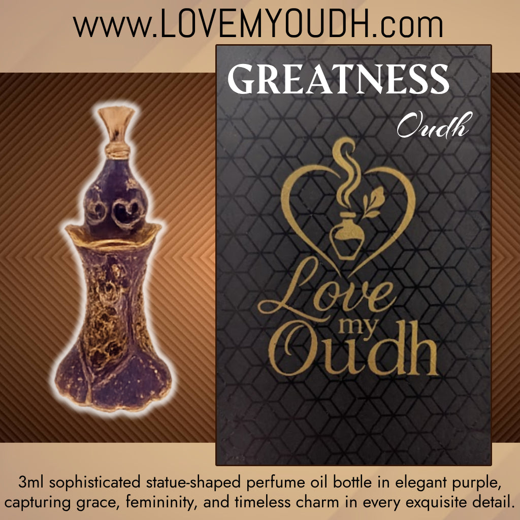 Oud for GREATness - Premium Perfume Oil with Feminine Legacy 3ml Metal Bottle