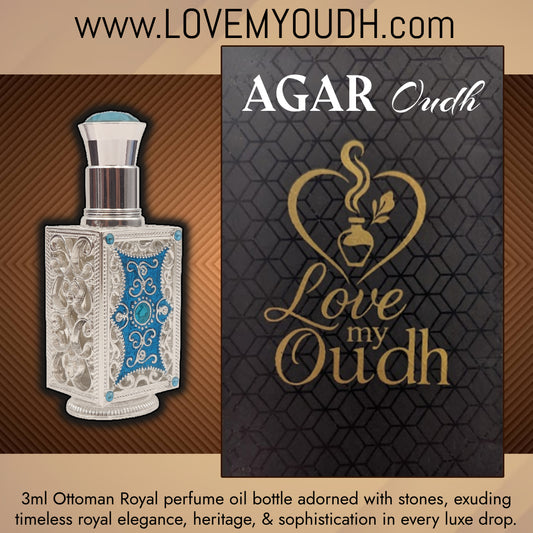 Agar Oud - Premium Perfume Oil with Ottoman Legacy 3ml Metal Bottle