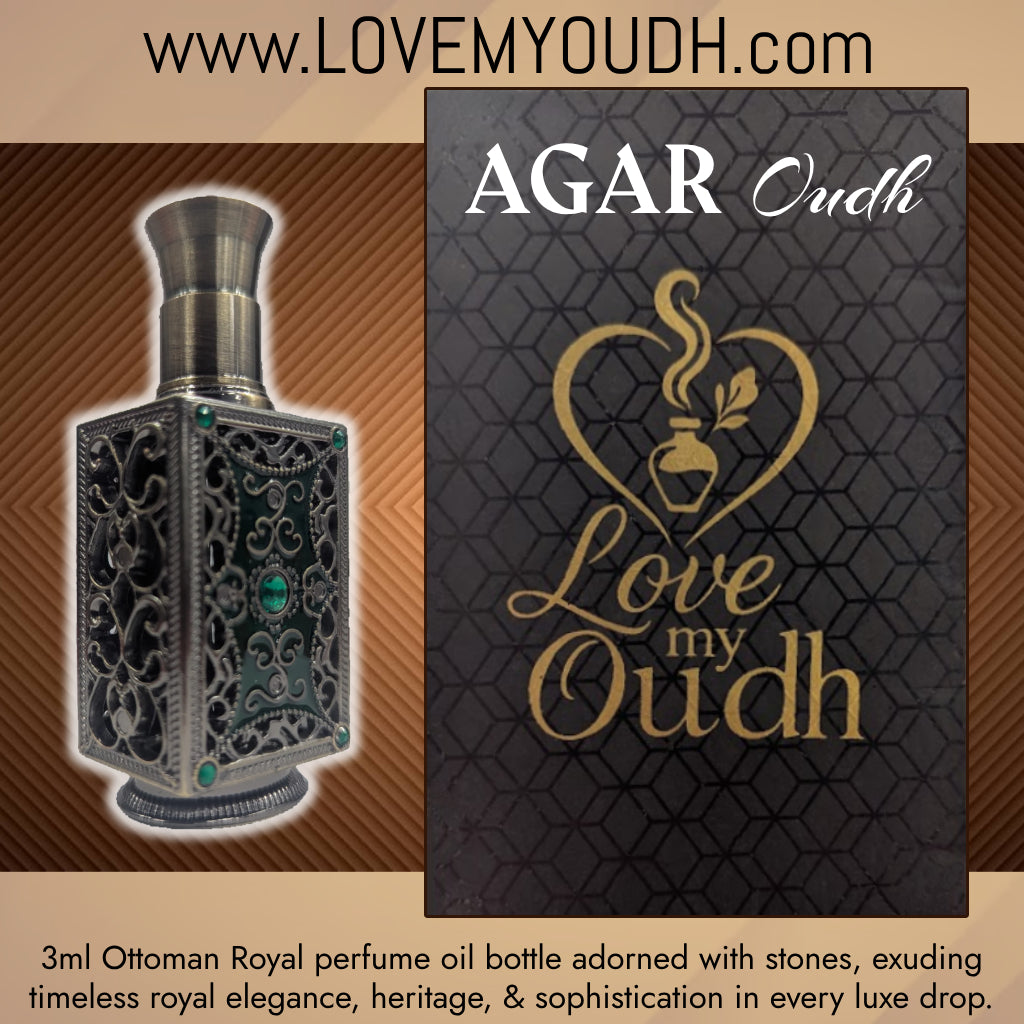 Agar Oud - Premium Perfume Oil with Ottoman Legacy 3ml Metal Bottle