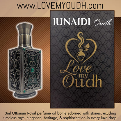 Junaidi Oud - Premium Perfume Oil with Ottoman Legacy 3ml Metal Bottle