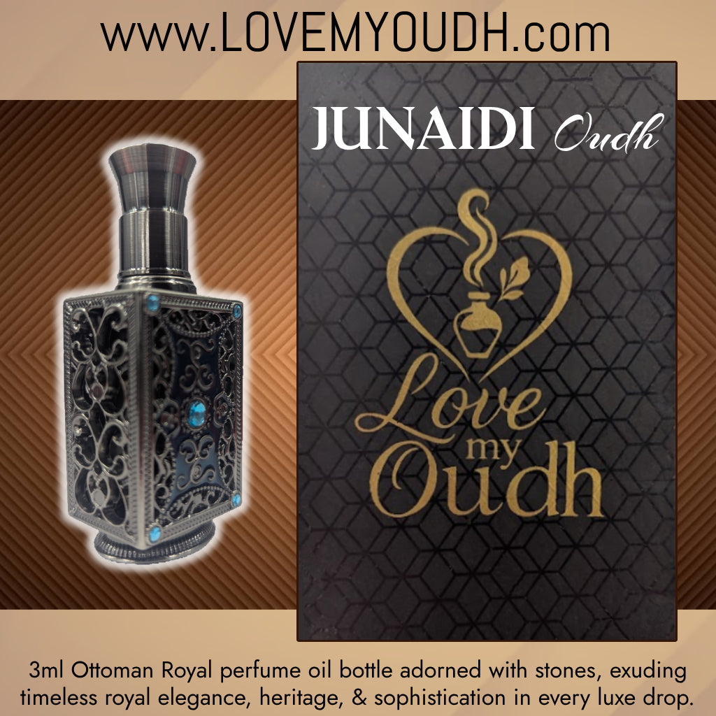 Junaidi Oud - Premium Perfume Oil with Ottoman Legacy 3ml Metal Bottle