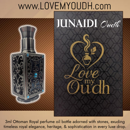 Junaidi Oud - Premium Perfume Oil with Ottoman Legacy 3ml Metal Bottle