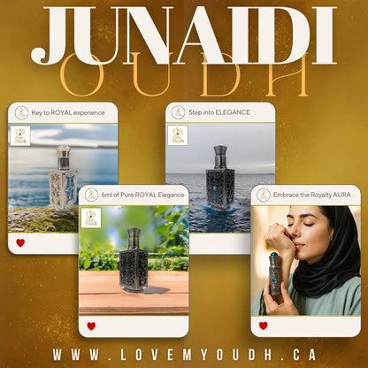 Junaidi Oud - Premium Perfume Oil with Ottoman Legacy 3ml Metal Bottle