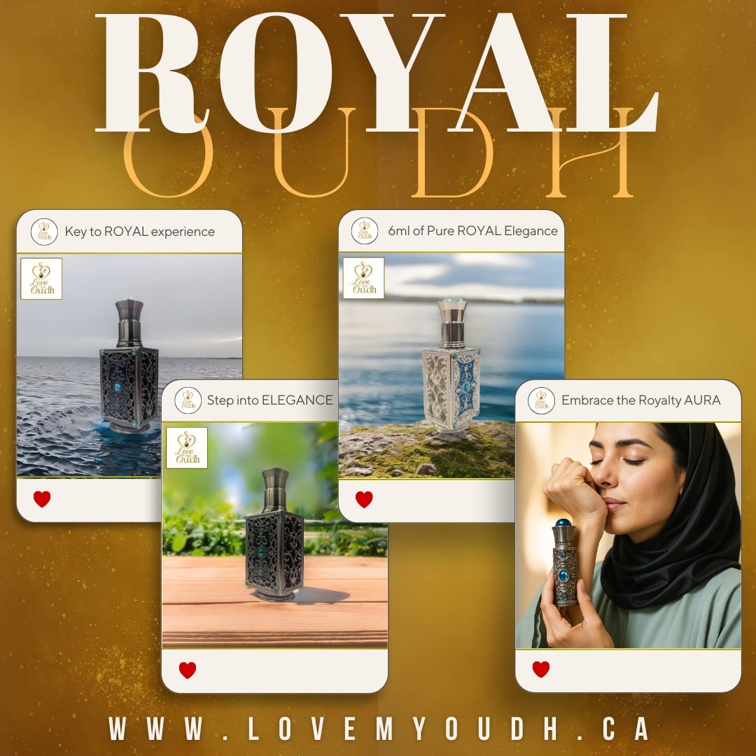 Royal Oud - Premium Perfume Oil with Ottoman Legacy 3ml Metal Bottle