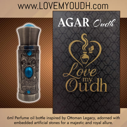 Agar Oud - Premium Perfume Oil Quality with Royal 6ml Metal Bottle