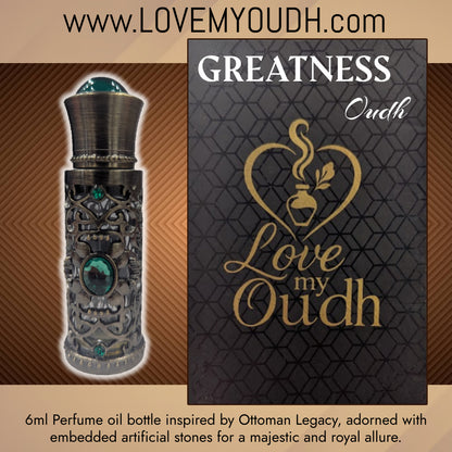 Oud for GREATness - Premium Perfume Oil Quality with Royal 6ml Metal Bottle