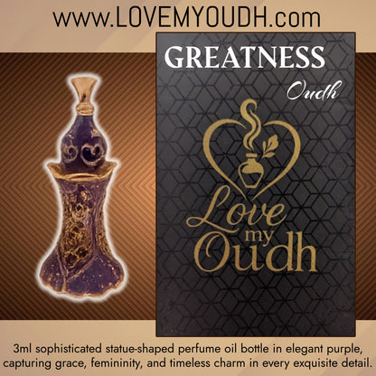 Oud for GREATness - Premium Perfume Oil with Feminine Legacy 3ml Metal Bottle